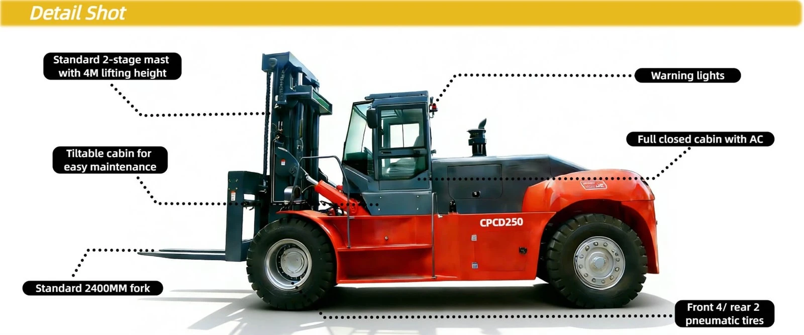 25 ton industrial forklift for metal factory